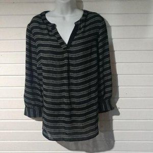 NWT Worthington 1X stripe sheer blouse
